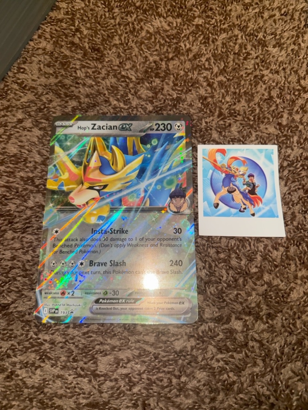 Pokémon TCG Hop’s Zacian ex #193 Jumbo Oversized Card + Sticker